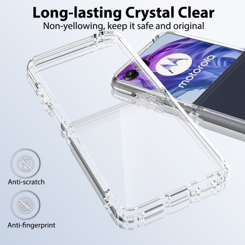 Til Motorola Razr 50 Ultra 5G Cover TPU+Acryl Gennemsigtigt Mobilcover, Integreret Design