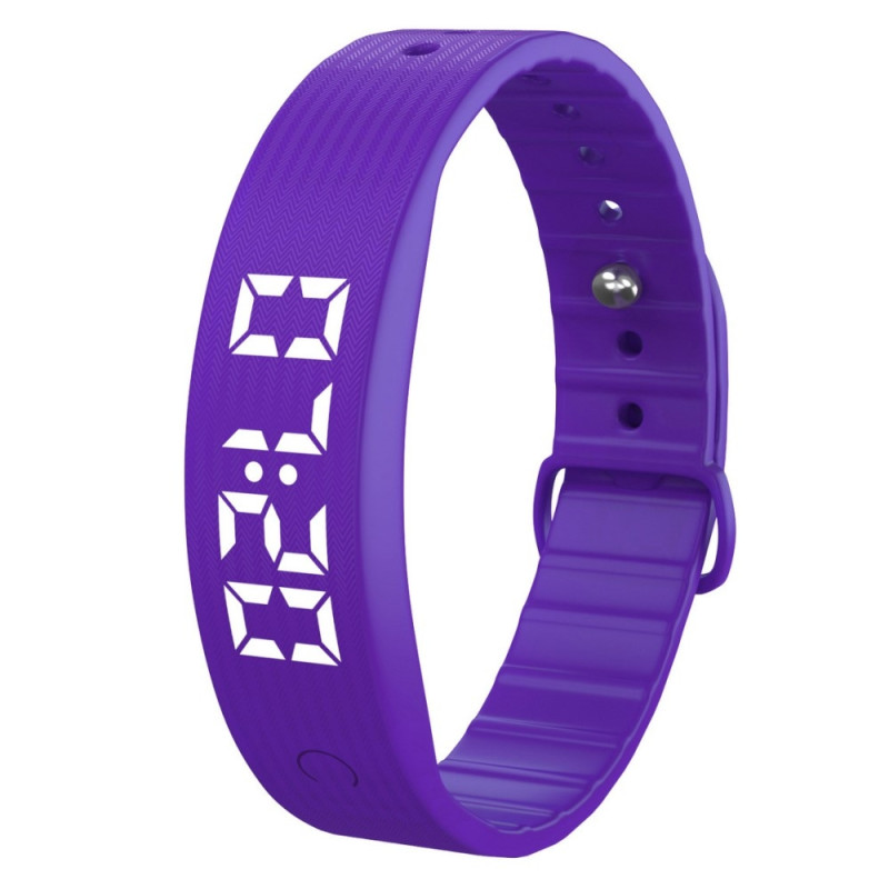 Smart bracelet vibrating alarm sleep monitoring digital display - Purple