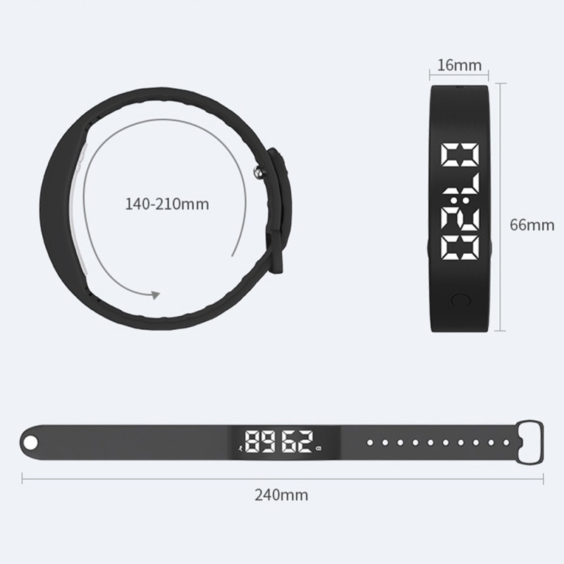 Smart bracelet vibrating alarm sleep monitoring digital display - Purple