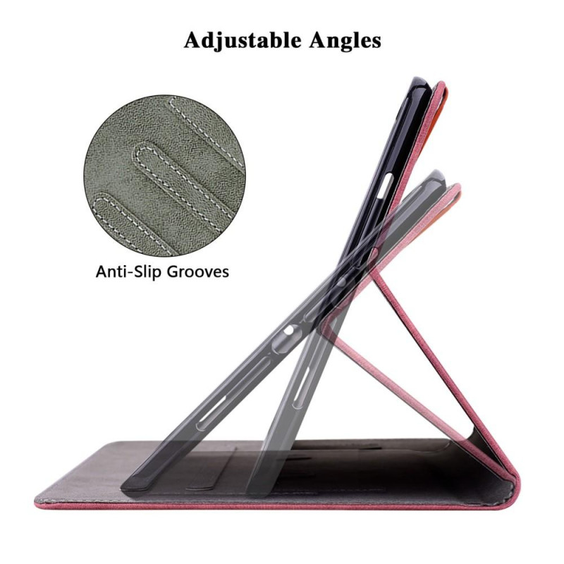 Nokia T21 koteloon painettu söpö tiikeri tabletin kansi kortin pidike - punainen