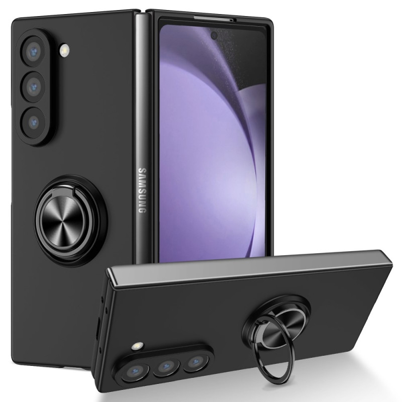 Samsung Galaxy Z Fold6 5G Stødsikker TPU+PC Kickstand Telefontaske Bilmontering Metalplade - Sort