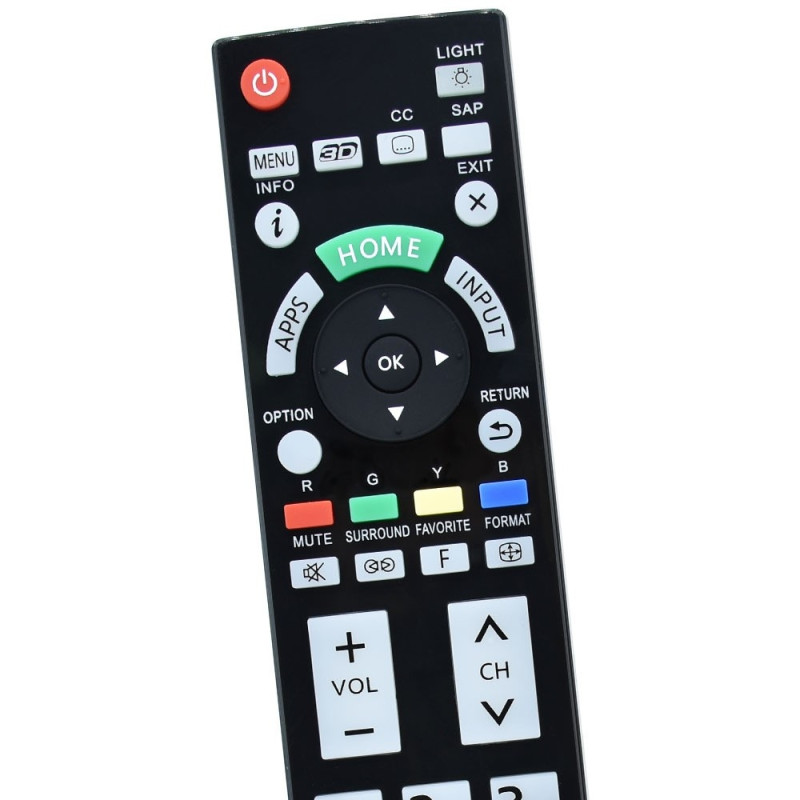TV - fjernkontroll erstatning for N2QAYB000862 for Panasonic TV med brukervennlig knapp