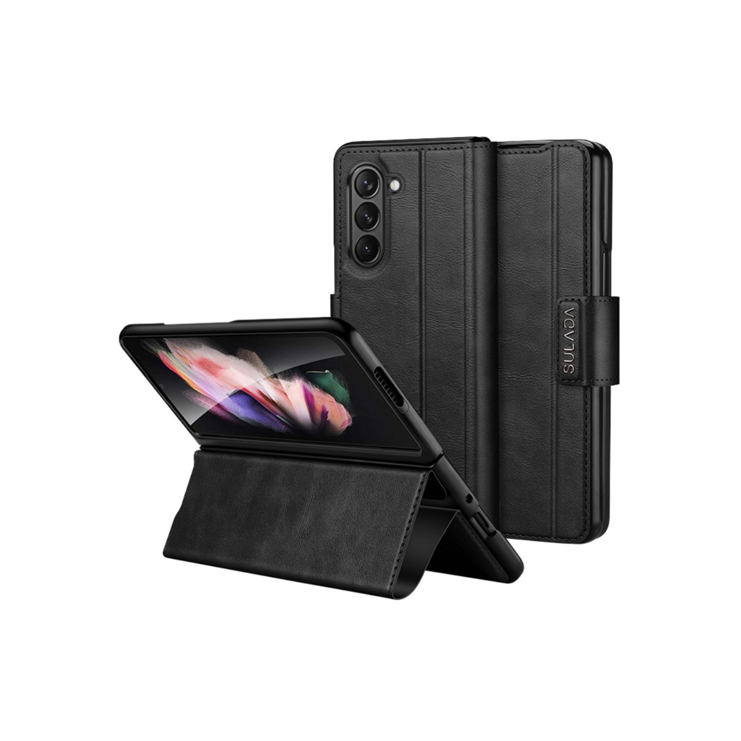 SULADA For Samsung Galaxy Z Fold6 5G Case PU Leather+PC Anti - Drop Stand Phone Case