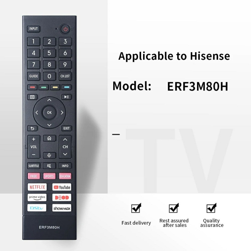 Erstatning av TV - fjernkontroll for ERF3M80H for Hisense TV