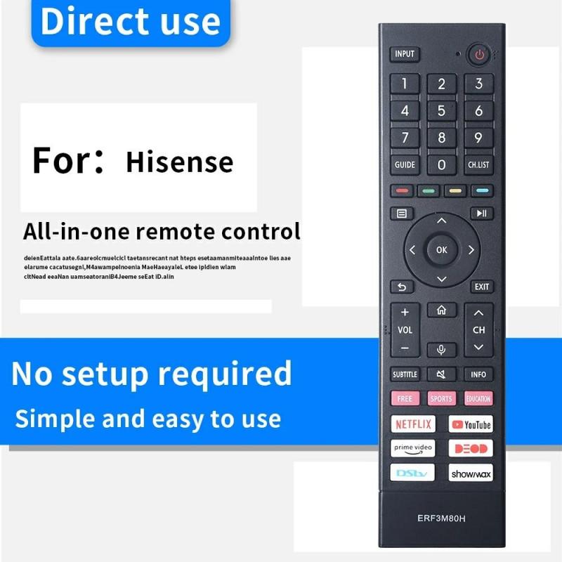Erstatning av TV - fjernkontroll for ERF3M80H for Hisense TV