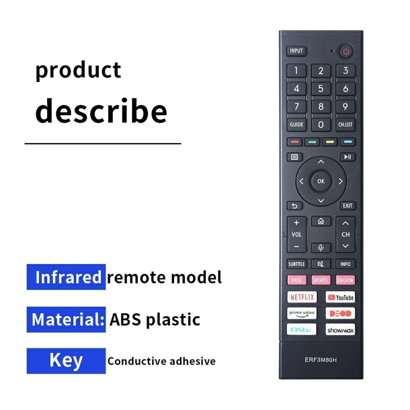 TV fjernbetjening Erstatning for ERF3M80H Til Hisense TV