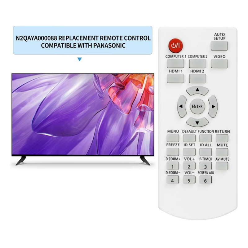 Replacement Remote Control N2QAYA000088 for Panasonic Projector
