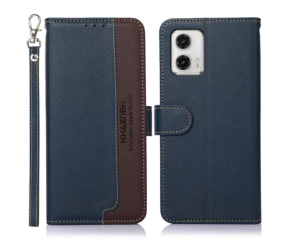 Motorola Moto G73 5G KHAZNEH Plånboksfodral - Blå/Brun