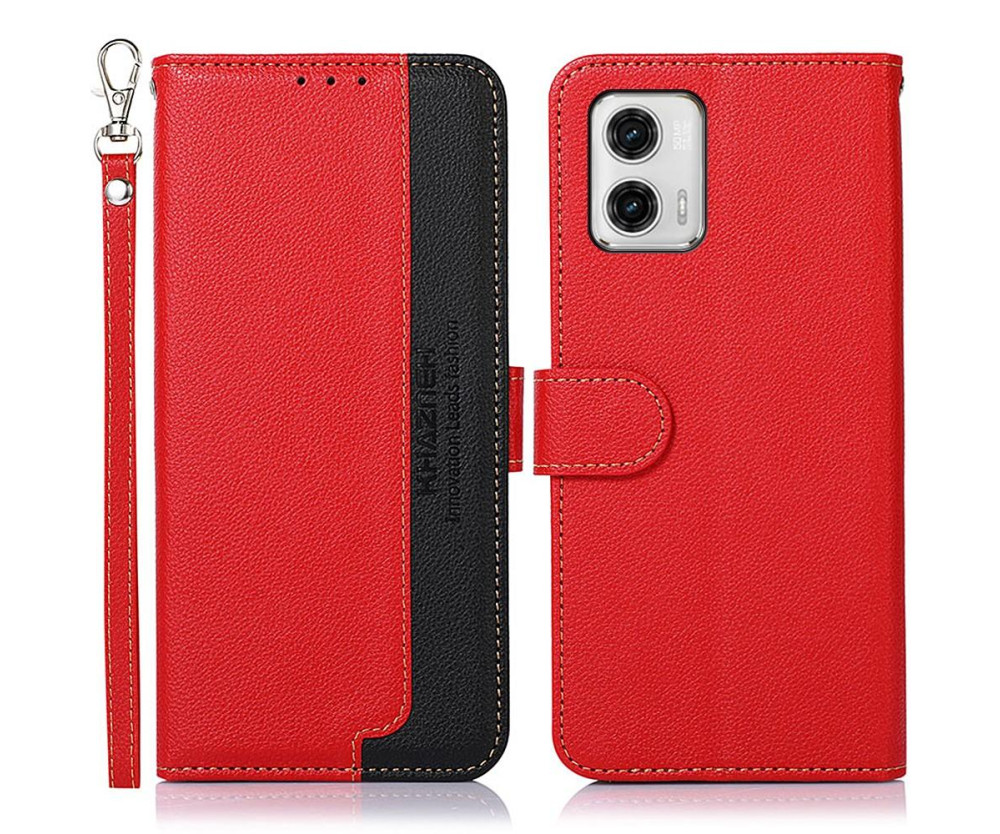 Motorola Moto G73 5G KHAZNEH Plånboksfodral - Röd/Svart