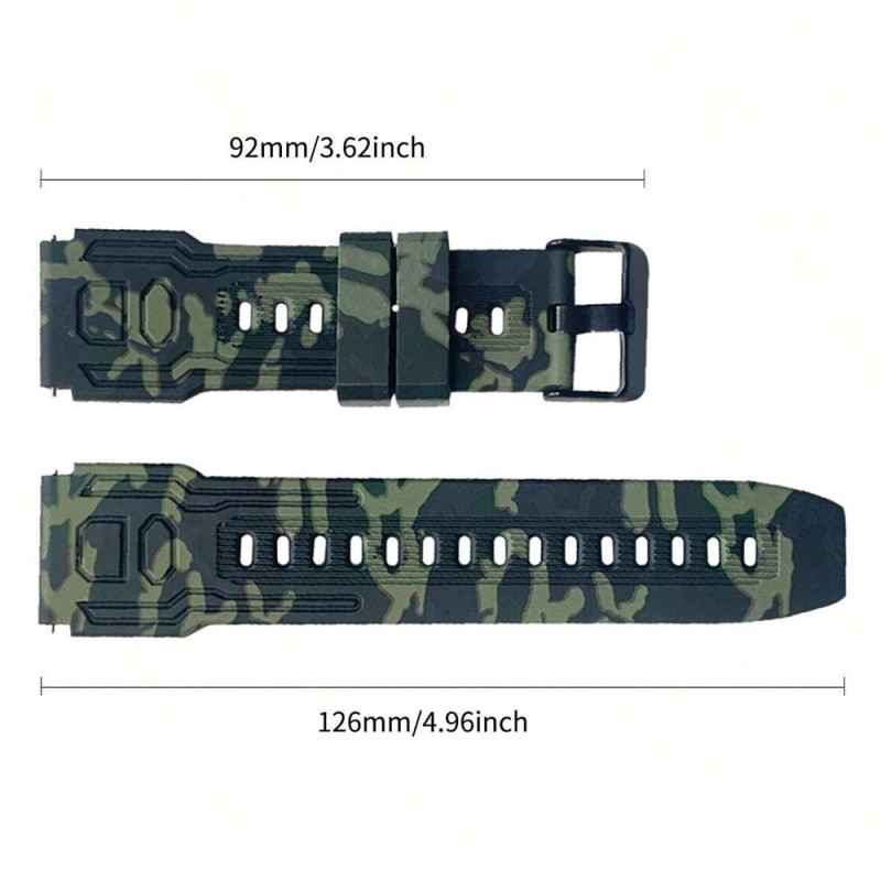 Wristband For Garmin Fenix 7 / 7 Pro / 6 / 5 22mm Silicone - Camouflage Green