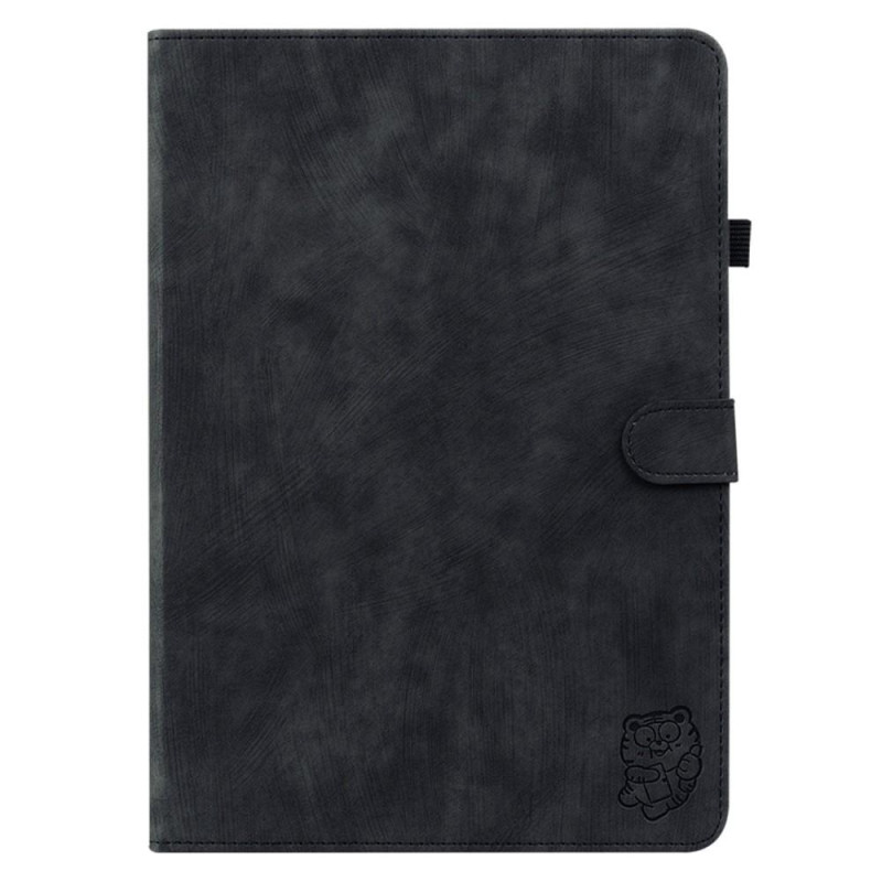 For Nokia T21 Case Imprinted Cute Tiger Tablet Cover Card Holder - Black