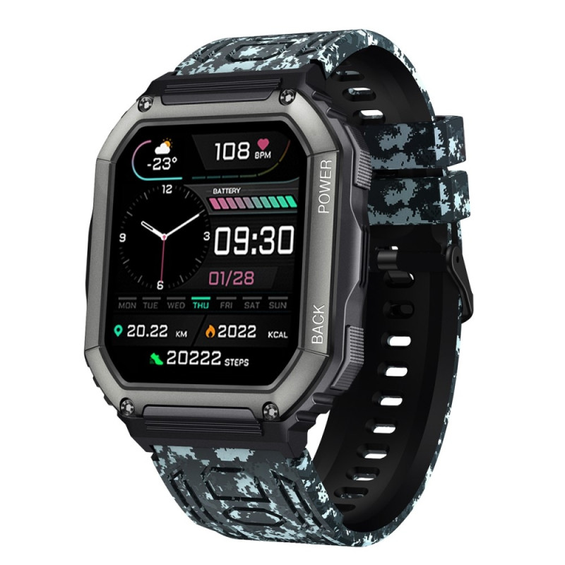 Armbånd Til Garmin Fenix 7/7 Pro/6/5 22mm Silikon - Camouflage Svart