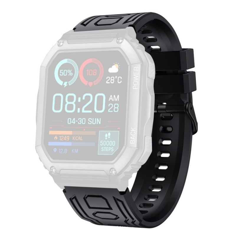 Ranneke Garmin Fenix 7 / 7 Pro / 6 / 5 22 mm silikonille - Musta