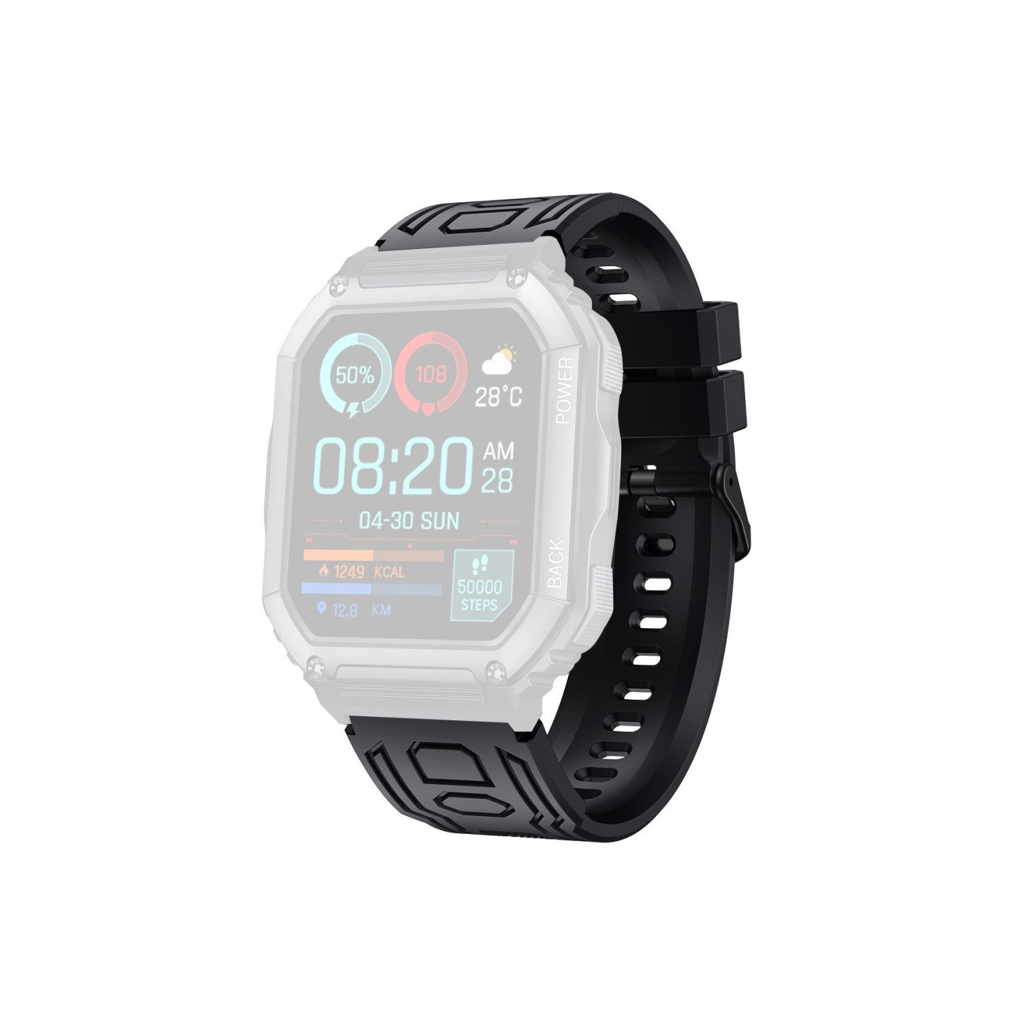 Ranneke Garmin Fenix 7 / 7 Pro / 6 / 5 22 mm silikonille - Musta