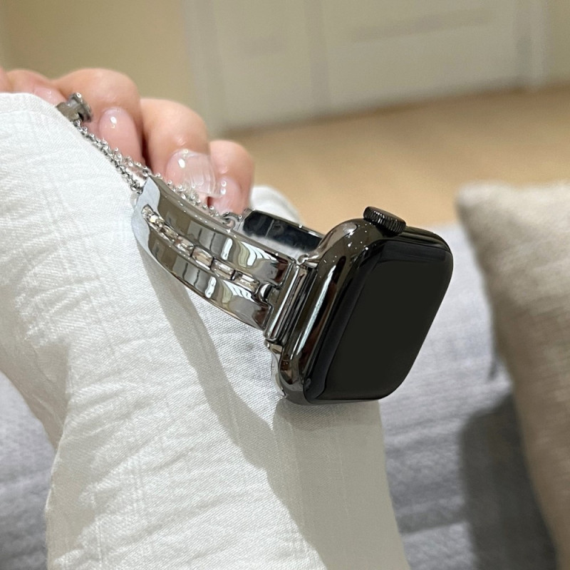 Rem til Watch Series Ultra 2 49mm 9 8 7 45mm 6 5 4 SE etc - Sølv