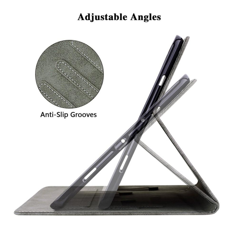 Nokia T21 koteloon painettu söpö tiikeri tabletin kansi kortin pidike - harmaa