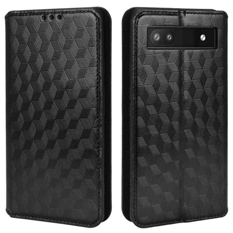 Rhombus Wallet Case for Google Pixel 6a - Black