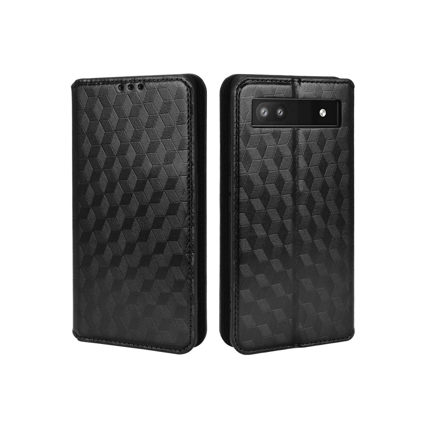 Rhombus tegnebog taske til Google Pixel 6a - Sort