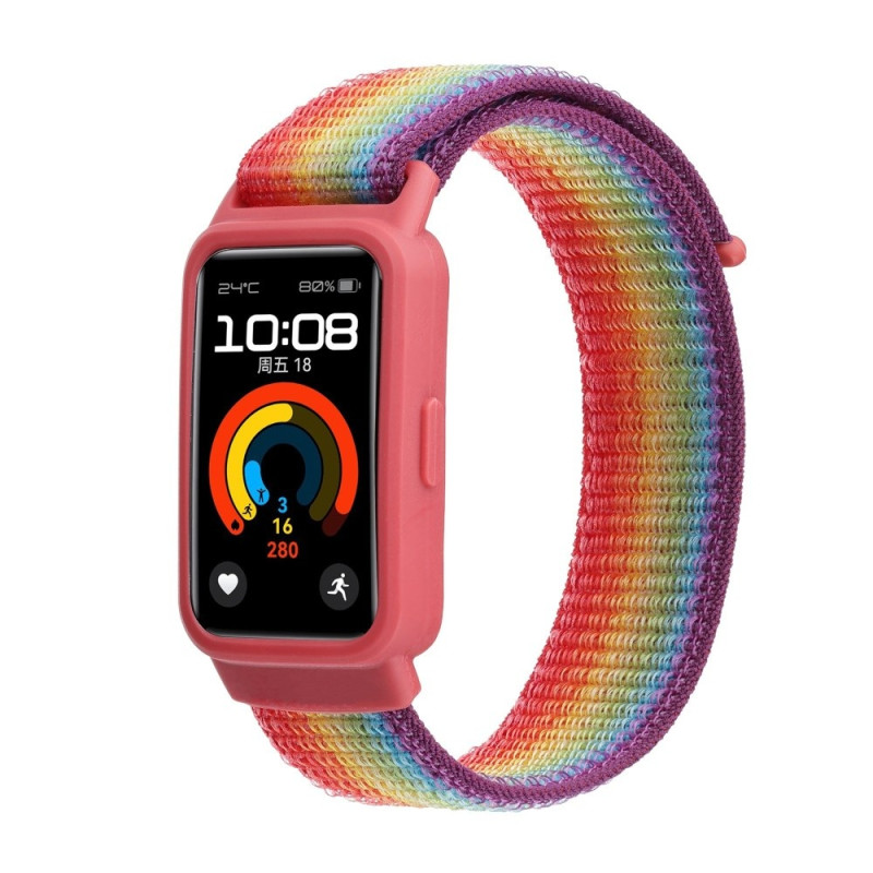 Til Huawei Band 8/9 Nylon klokkebånd integrert beskyttelsesveske