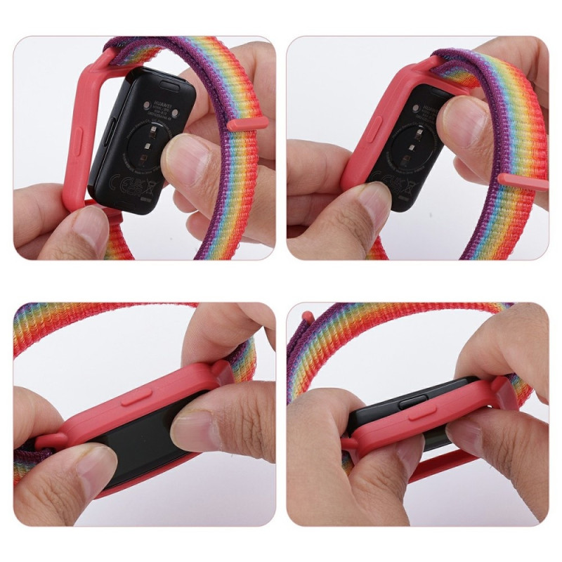 Til Huawei Band 8/9 Nylon Watch Band Integreret beskyttelsescover
