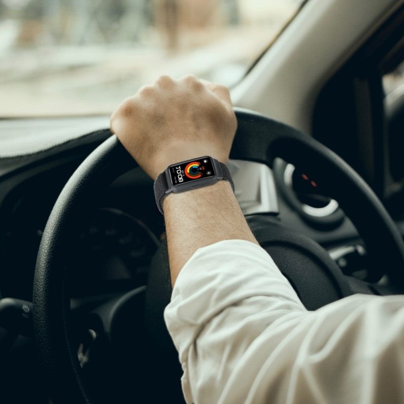 Til Huawei Band 8/9 Nylon klokkebånd integrert beskyttelsesveske