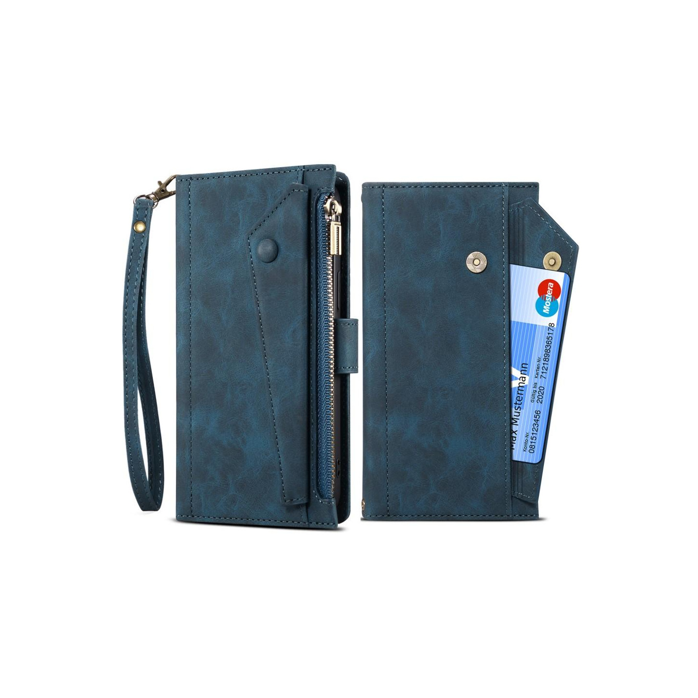 ESEBLE Lommebok - deksel Myntlomme & Stropp Google Pixel 6a - Blå