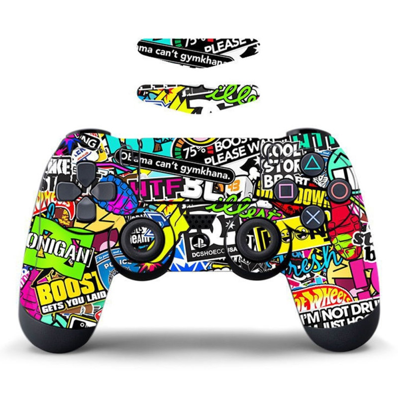 For Sony PS4/PS4 Slim Game Controller Dekal Avtakbar - Graffiti