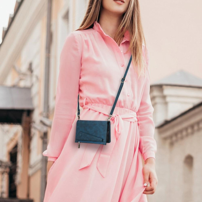 ESEBLE Lommebok - deksel Myntlomme & Stropp Google Pixel 6a - Blå