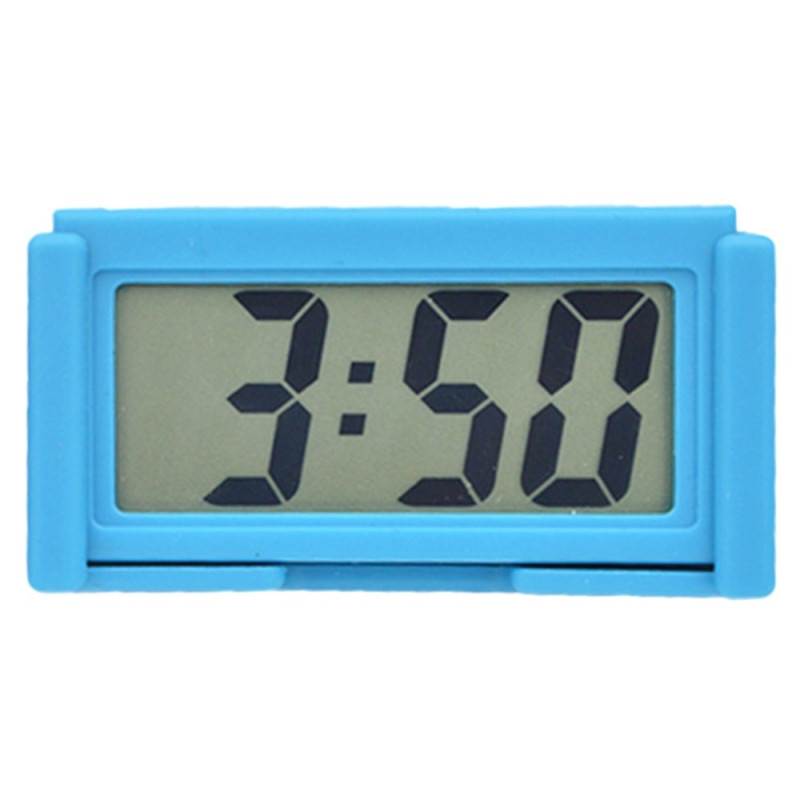 Mini Portable Simple Quiet Digital Clock Car Home Electronic - Blue