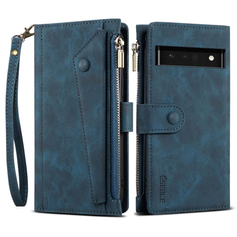 ESEBLE vetoketjullinen puhelinkotelon hihna Google Pixel 6a: lle - sininen