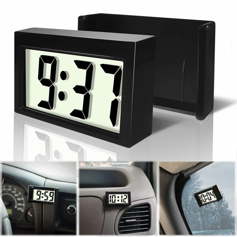 Mini Portable Simple Quiet Digital Clock Car Home Electronic - Rose