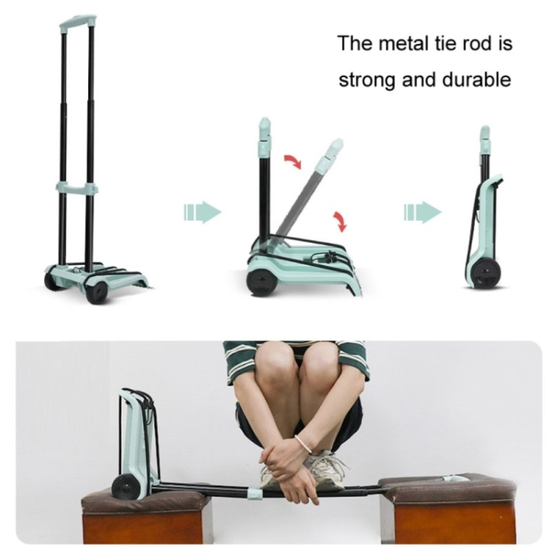 Sammenleggbar handlevogn med oppbevaringspose - svart