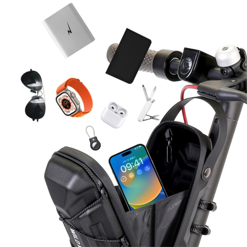 WILD MAN GD6X 2L Electric Scooter Hanging Bag EVA Hard Shell Bicycle Bag for Phone