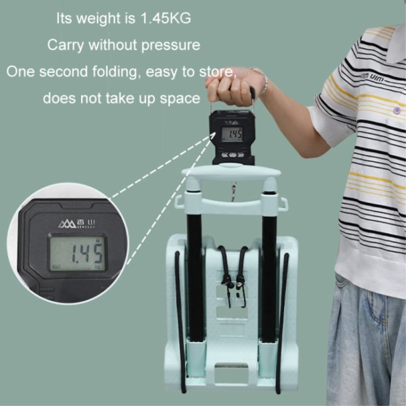 Sammenfoldelig Indkøbsvogn med 2 hjul og Opbevaringstaske - Sort