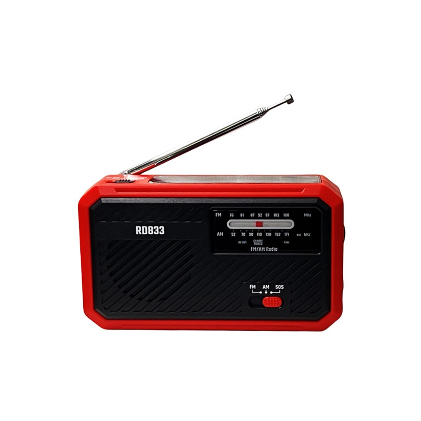 AM FM Radio Solar Charging Håndsving LED lommelygte PowerBank