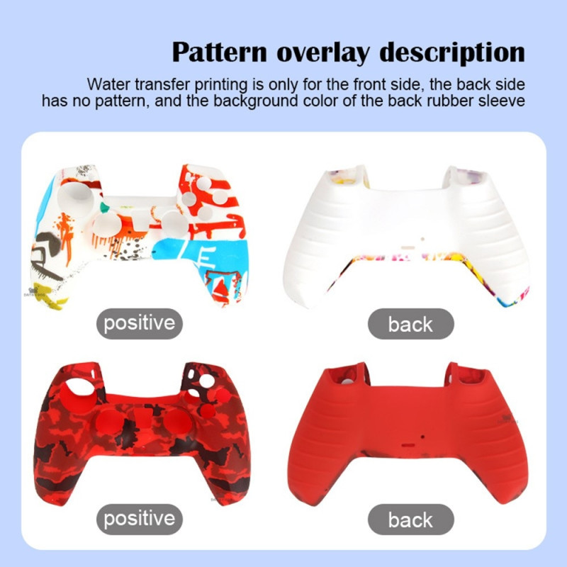 DATA FROG Til Sony Playstation 5 Silikone Cover Gamepad Beskyttelsescover med 2 Rocker Caps