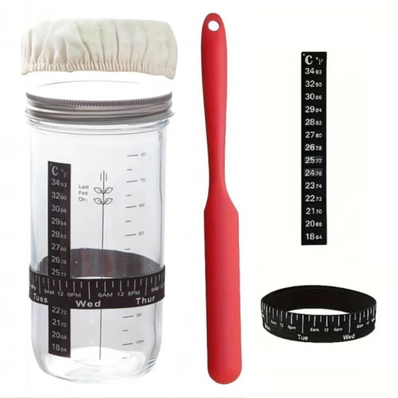 Sourdough 730ml Fermentation jar Glass baking accessory starter container