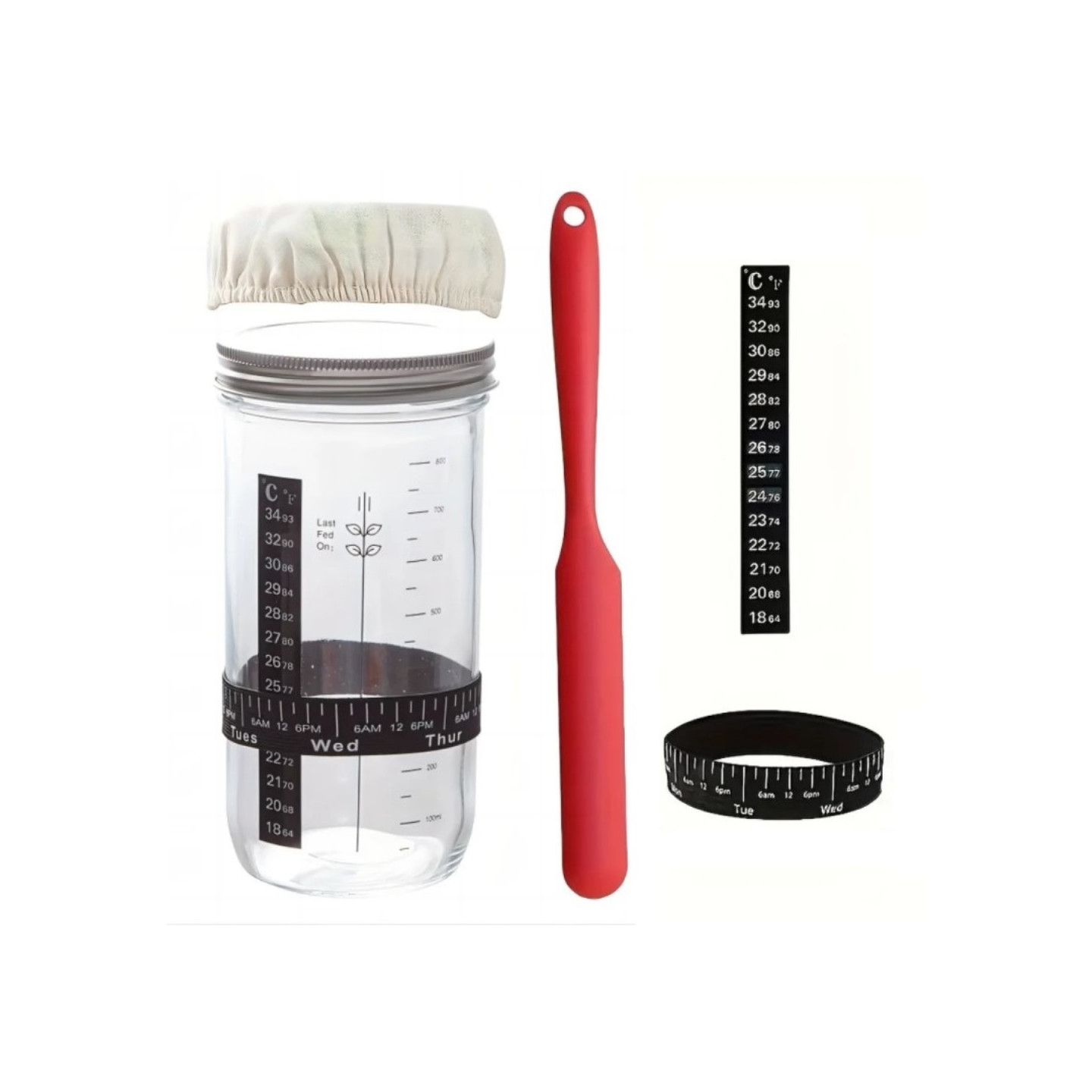 Surdeig 730ml Gjæringskrukke Startbeholder for glassbaketilbehør