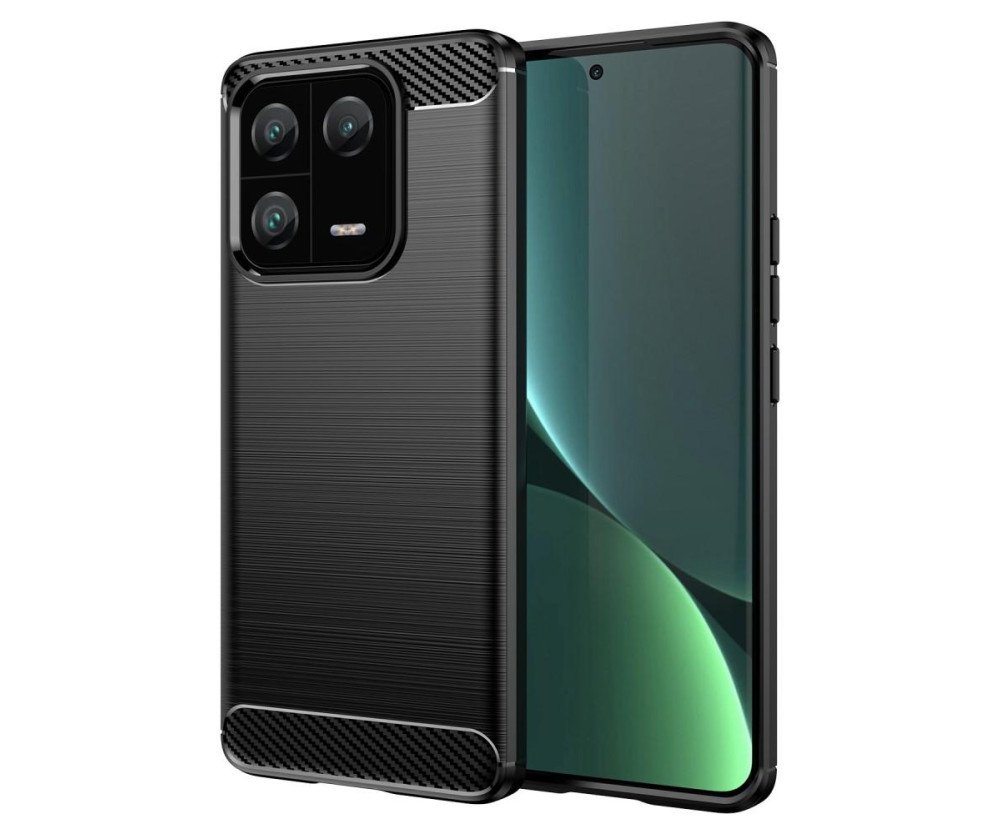 För Xiaomi 13 Pro 5G Karbon Fiber TPU Fodral Skal - Svart