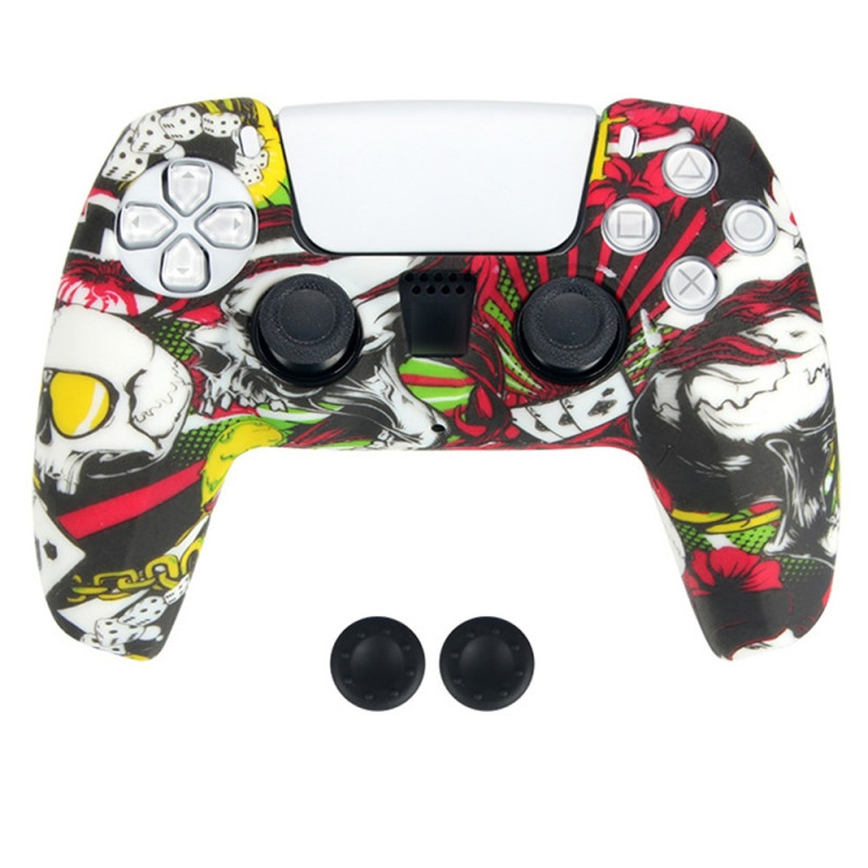 DATA FROG Til Sony Playstation 5 Silikone Cover Gamepad Beskyttelsescover med 2 Rocker Caps