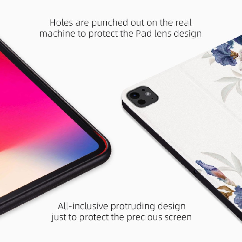 Til iPad Pro 11 (2024) Deksel Flip Stand Smart Nettbrettveske - Gardenias