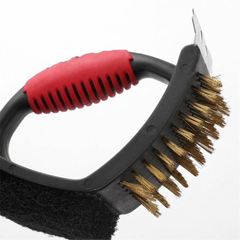 3 - in - 1 Brush grill cleaning BBQ brush Scraping wire brush