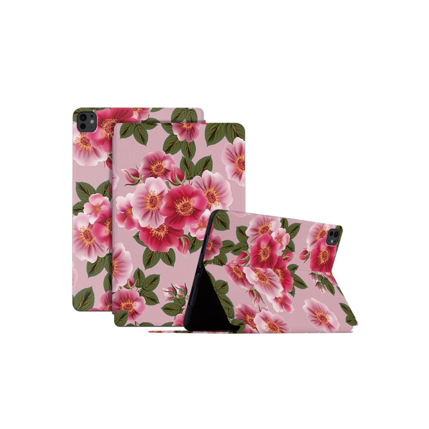 For iPad Pro 11 (2024) Case Flip Stand Smart Tablet Cover - Peony