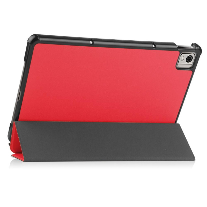 Nokia T21 Tri - fold Stand Wake / Sleep Cover Tablet Case - Red