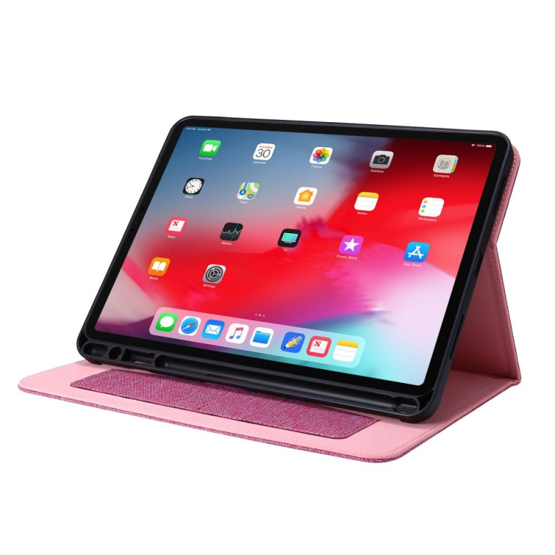 For iPad Air 13 (2024) Sammenleggbart Veske Kortholder Stofftekstur - Rosa