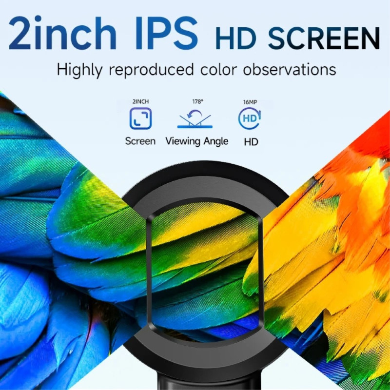 2 tuuman IPS HD - kuvaa ja tallenna tällä suurennuslasilla. LED - valo