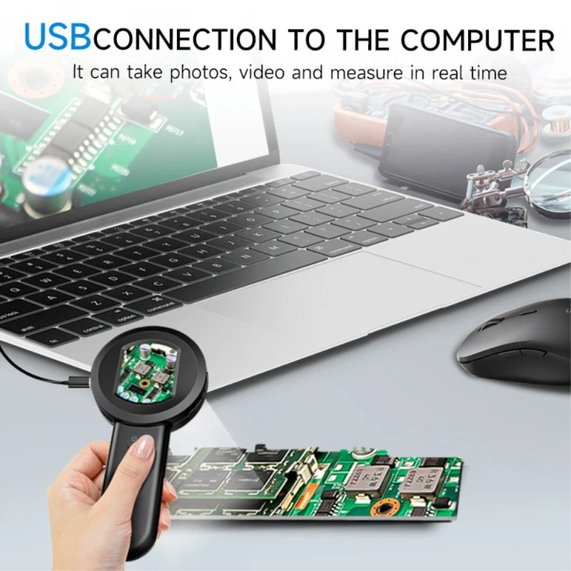 2 - tommers IPS HD Photo & Record med denne forstørrelsesglasset. LED - lys