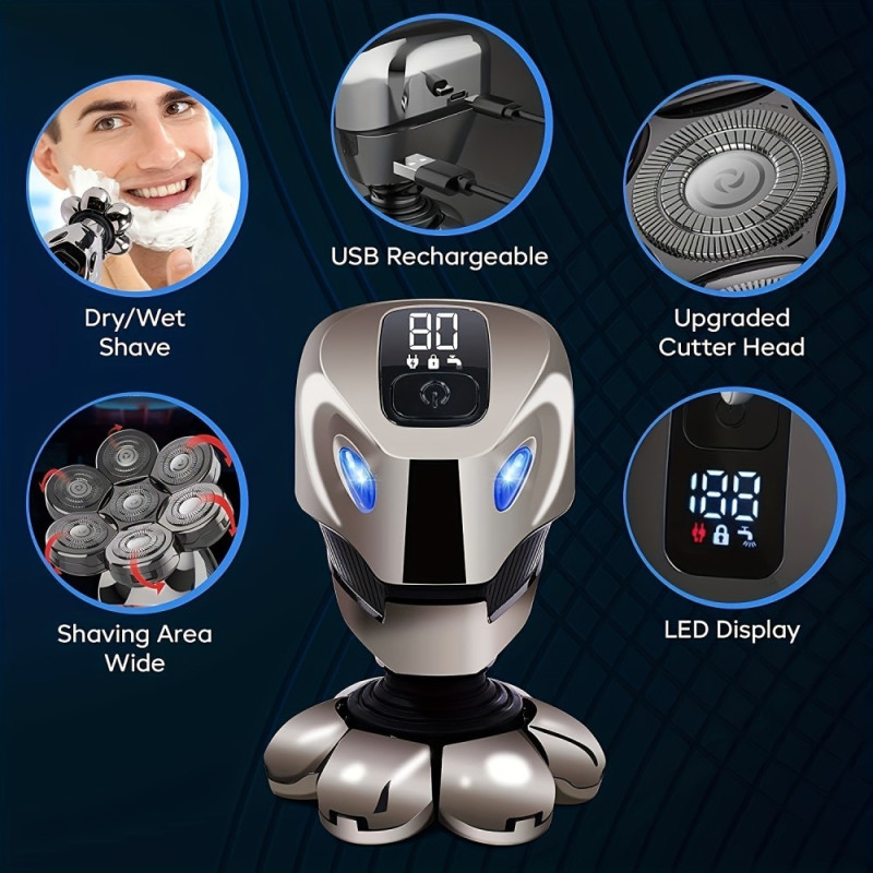 5 - in - 1 multifunctional electric shaver with digital display