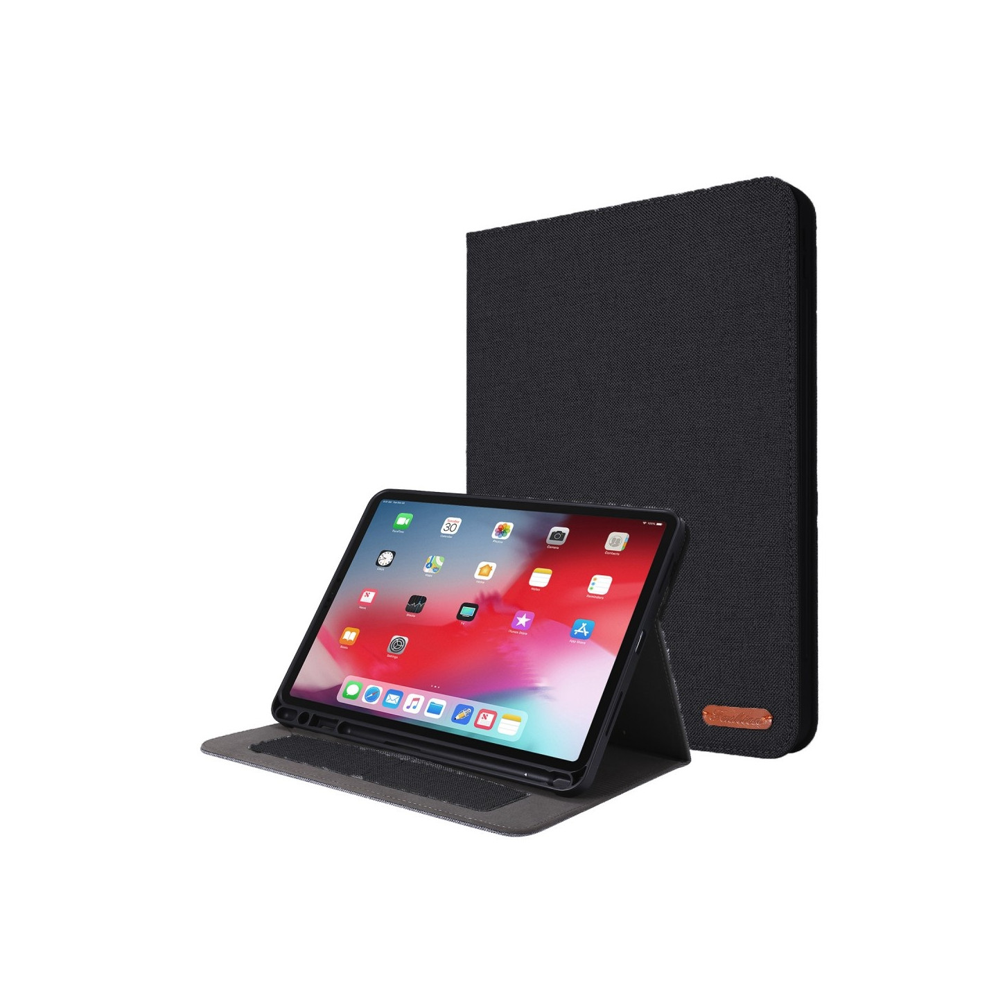 For iPad Air 13 (2024) Tablet Case Cover Cloth Texture - Black