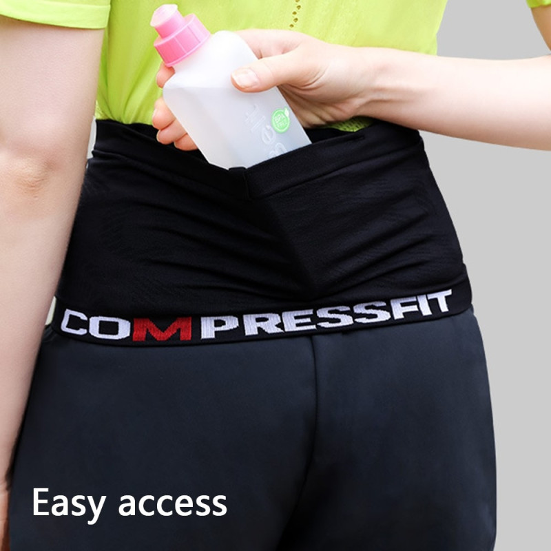 REXCHI Running Waist Bag Phone Water Bottle Storage Fanny Pack - Black XL